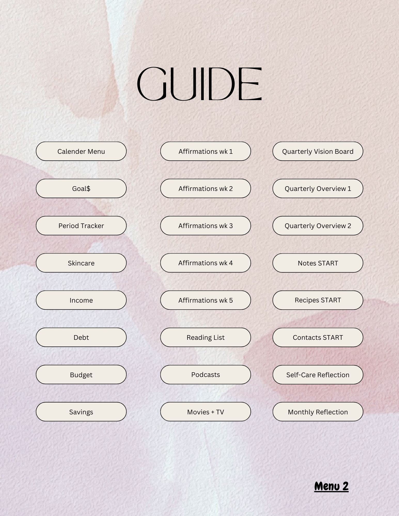 Undated Digital Planner (Hyperlinked PDF) + 6,000 Stickers preview 2