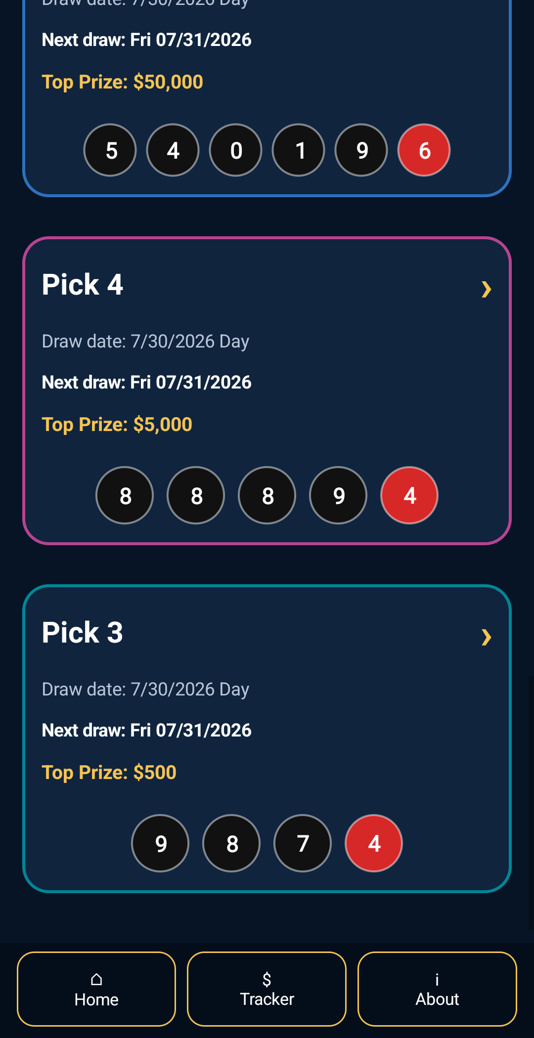 Lotto Picker, Powerball, Mega Millions, Cash for Life (Android App) preview 7