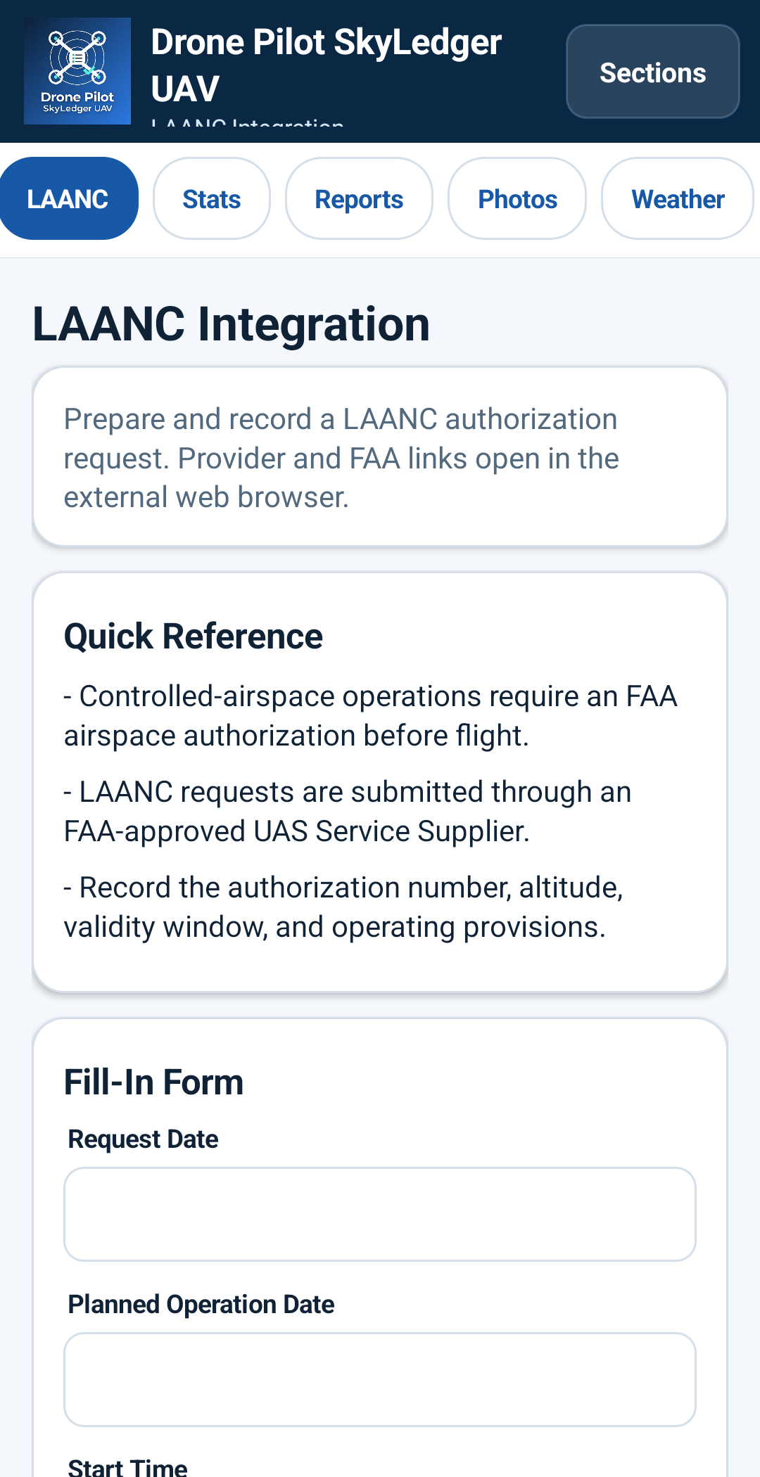 Drone Pilot SkyLedger UAV App, Android Flight Logbook, Remote ID, LAANC, Weather - Personal Use preview 7