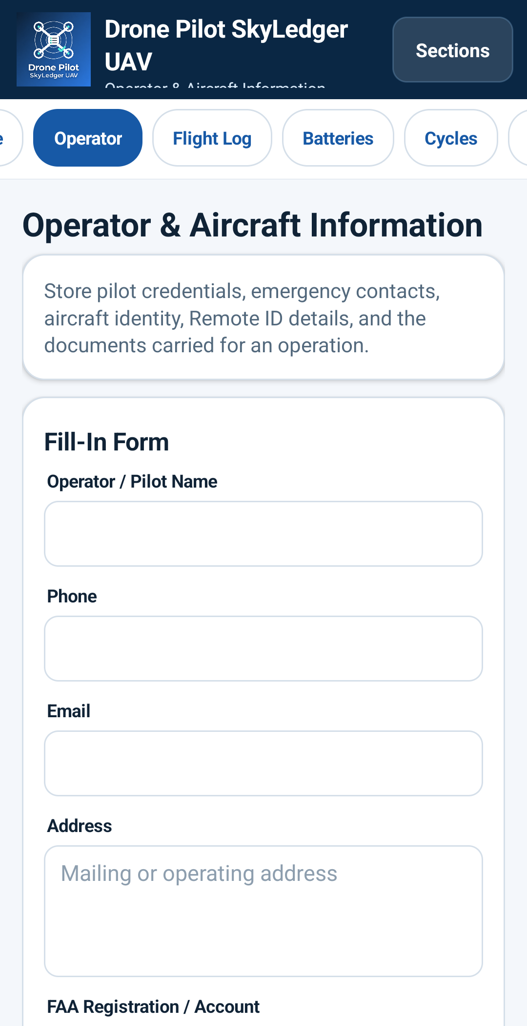 Drone Pilot SkyLedger UAV App, Android Flight Logbook, Remote ID, LAANC, Weather - Personal Use preview 4