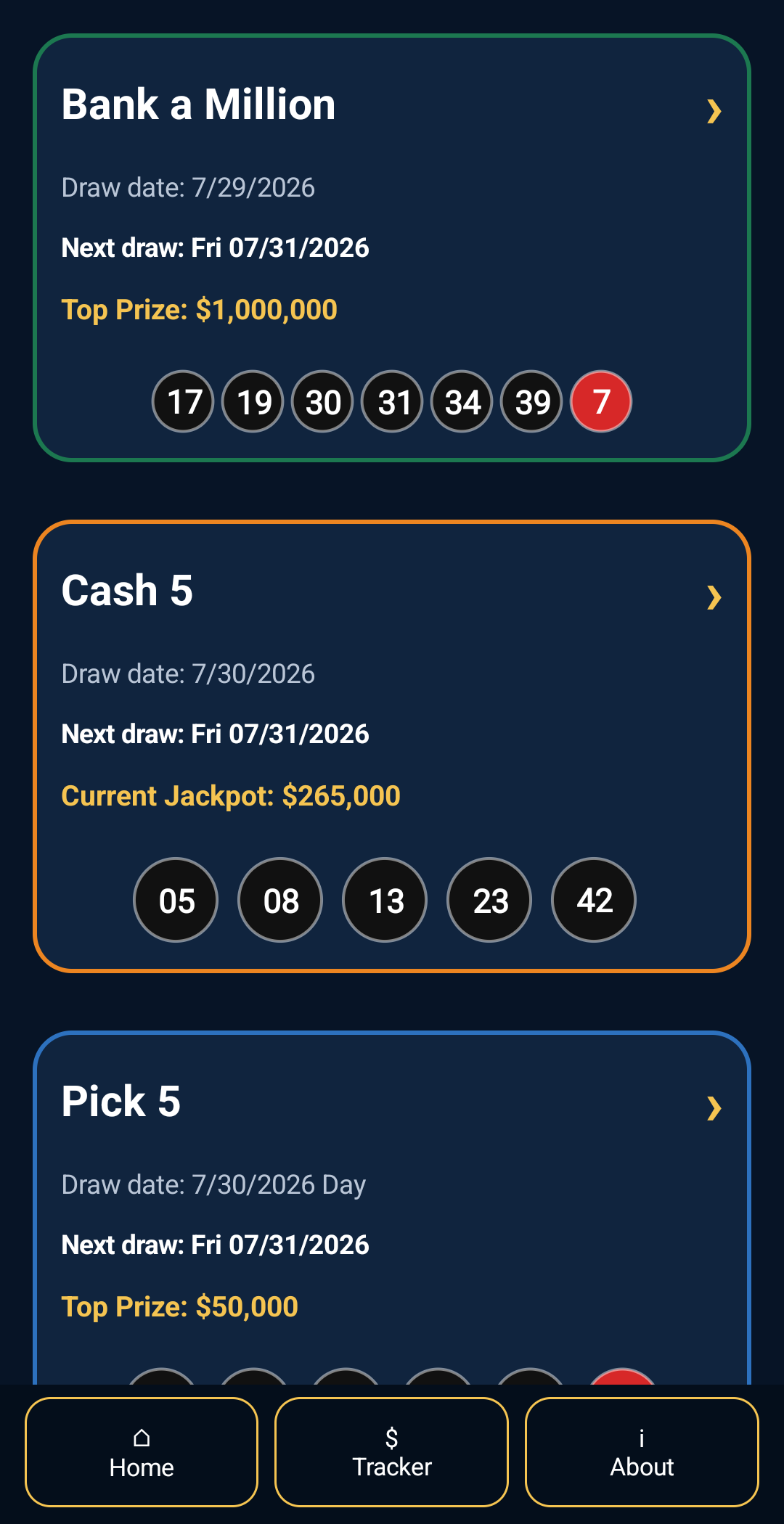 Lotto Picker, Powerball, Mega Millions, Cash for Life (Android App) preview 5