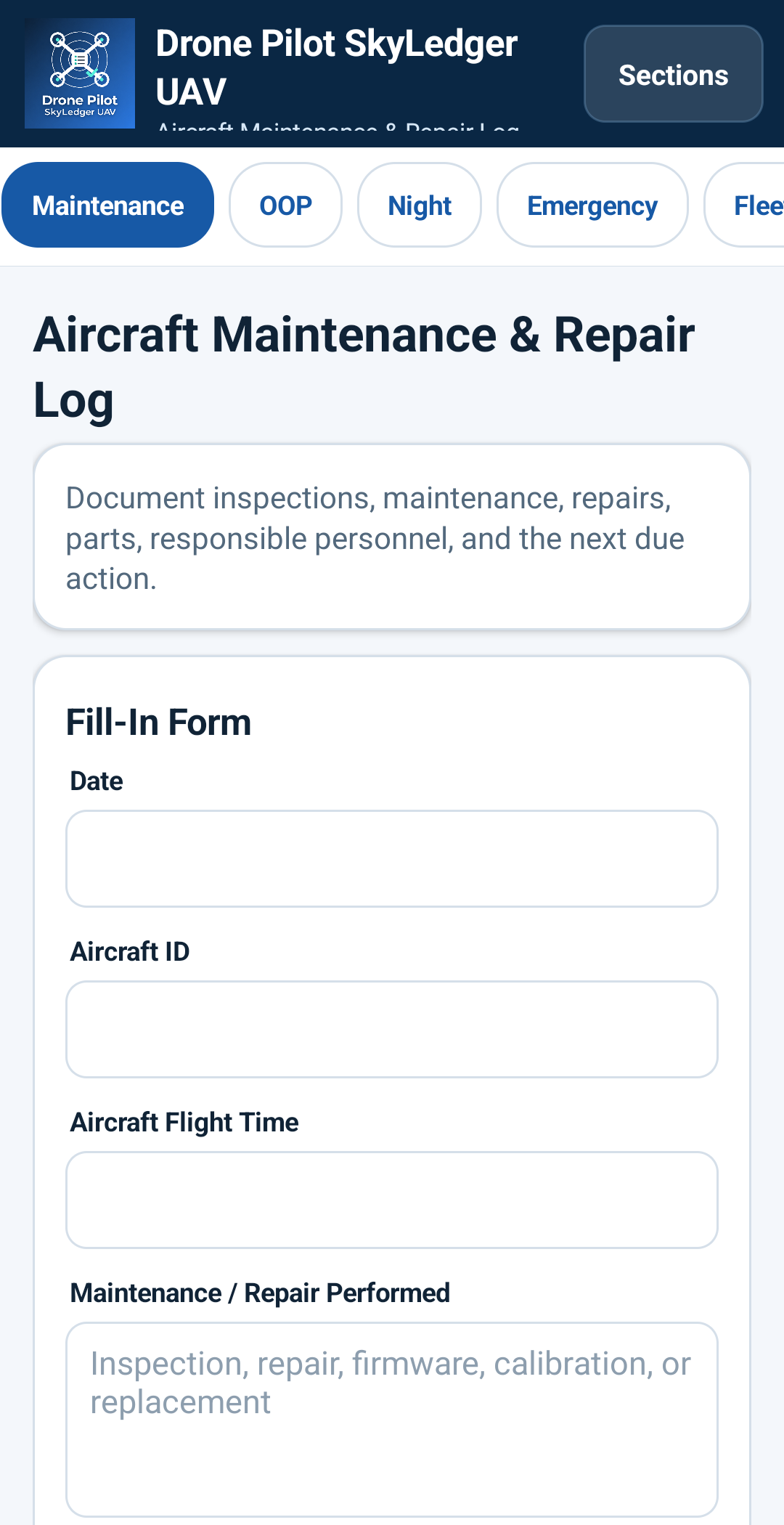 Drone Pilot SkyLedger UAV App, Android Flight Logbook, Remote ID, LAANC, Weather - Personal Use preview 5