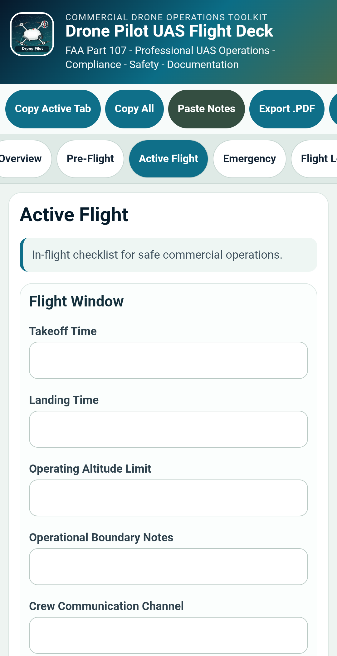 Drone Pilot UAS Flight Deck – Professional Android App for Commercial Drone Pilots preview 4