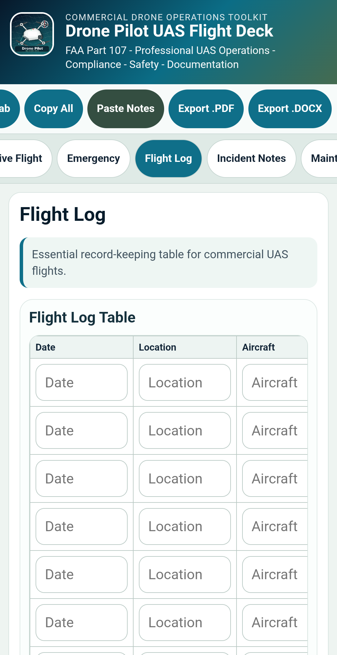 Drone Pilot UAS Flight Deck – Professional Android App for Commercial Drone Pilots preview 7