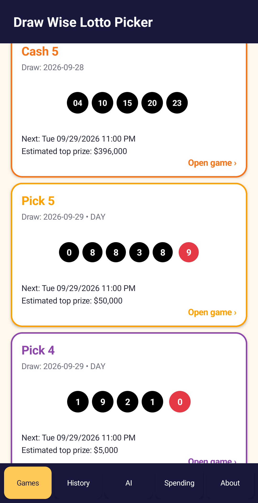 Draw Wise Lotto Picker Android App | Powerball, Mega Millions & AI Lottery Number Analysis preview 5