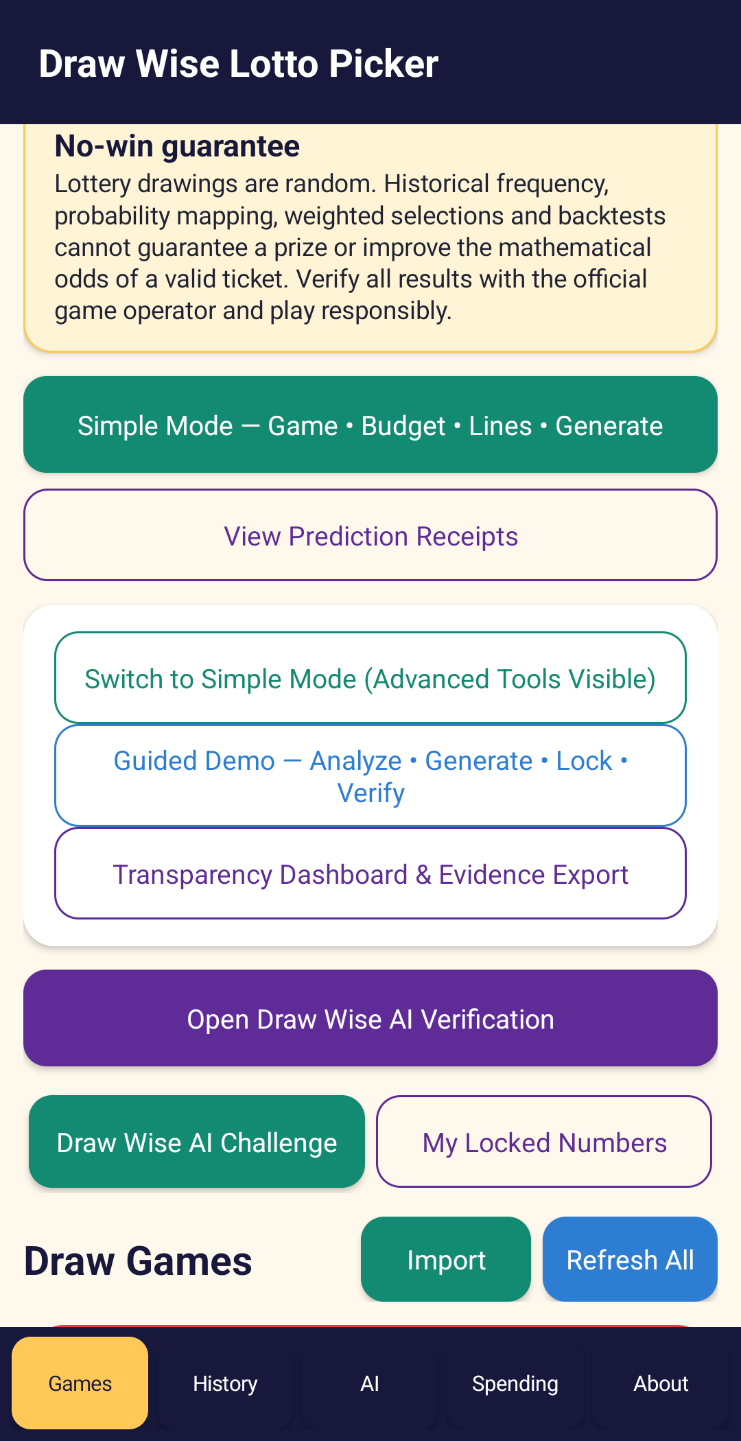 Draw Wise Lotto Picker Android App | Powerball, Mega Millions & AI Lottery Number Analysis preview 9