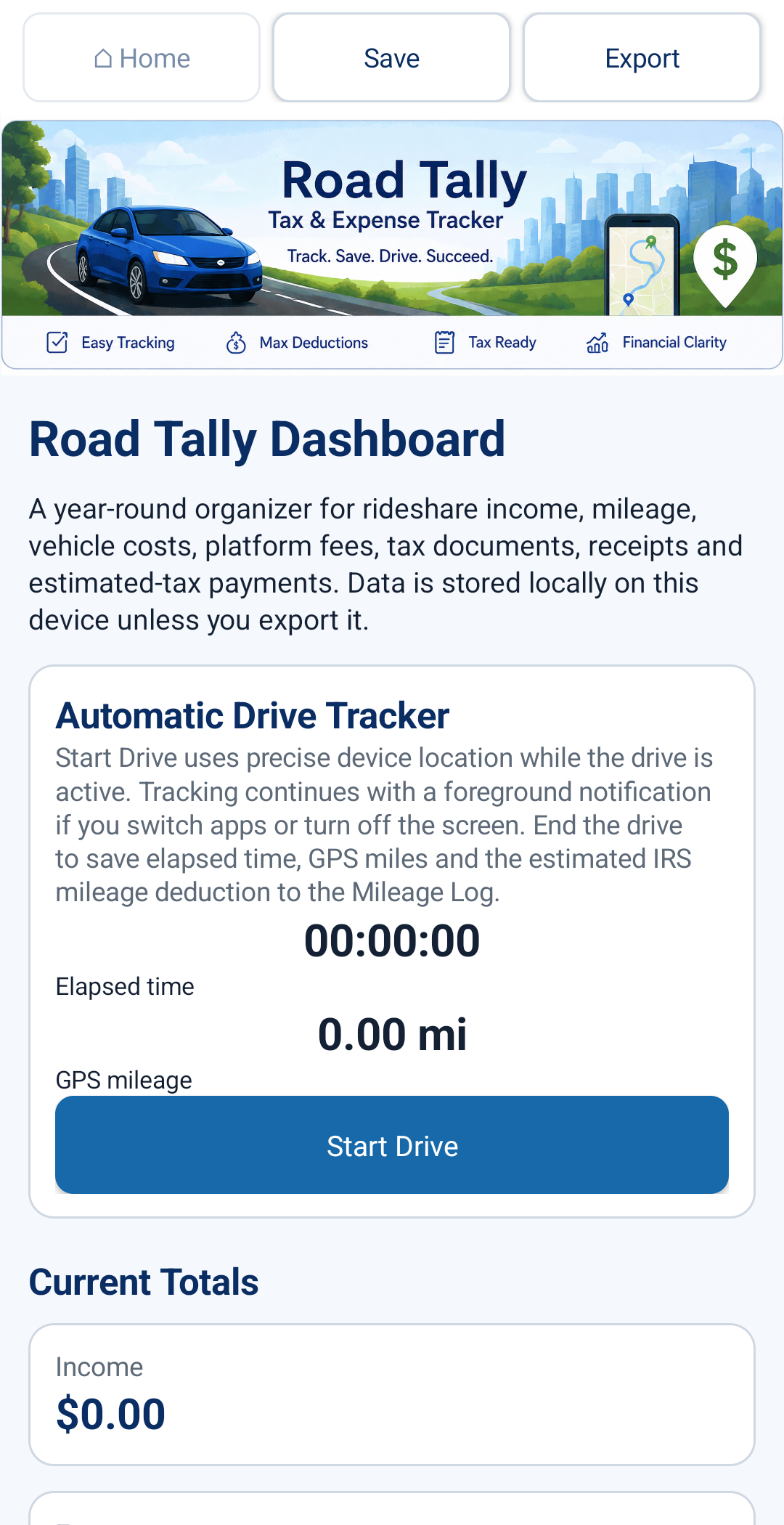 Drive Share Tax & Expense Tracker for Android Devices - preview 3