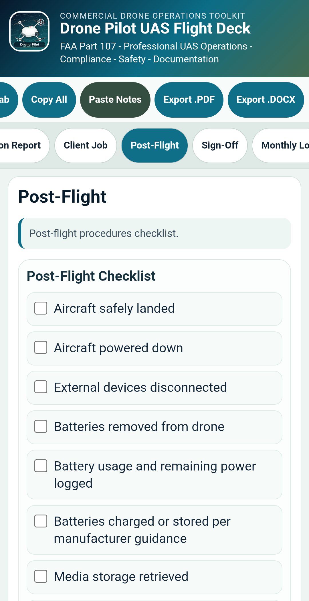 Drone Pilot UAS Flight Deck – Professional Android App for Commercial Drone Pilots preview 12
