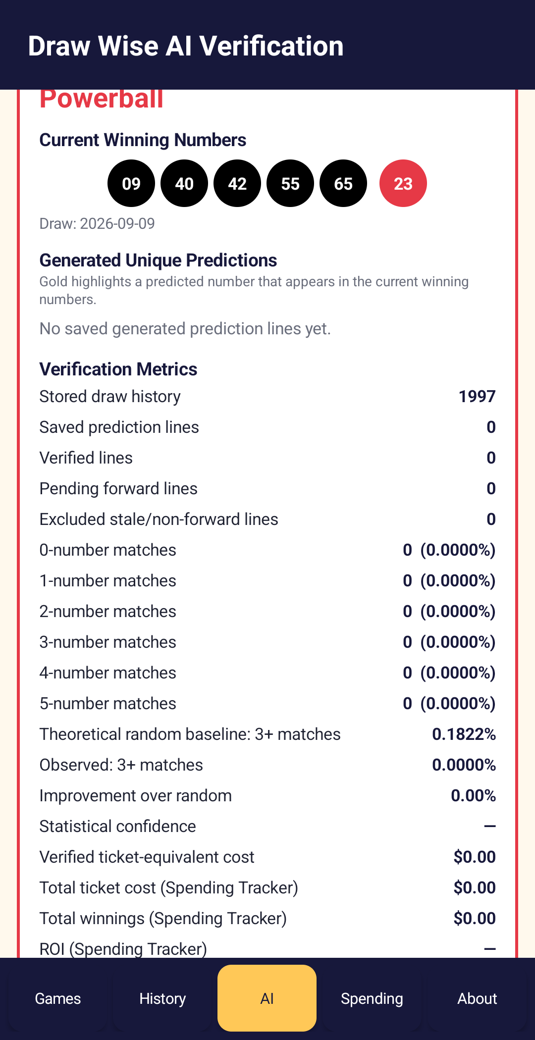 NEW!!! - AI vs Random Challenge Lotto Picker, Powerball, Mega Millions, (Android App), AI Lottery Number Generator & Statistical Analysis preview 8