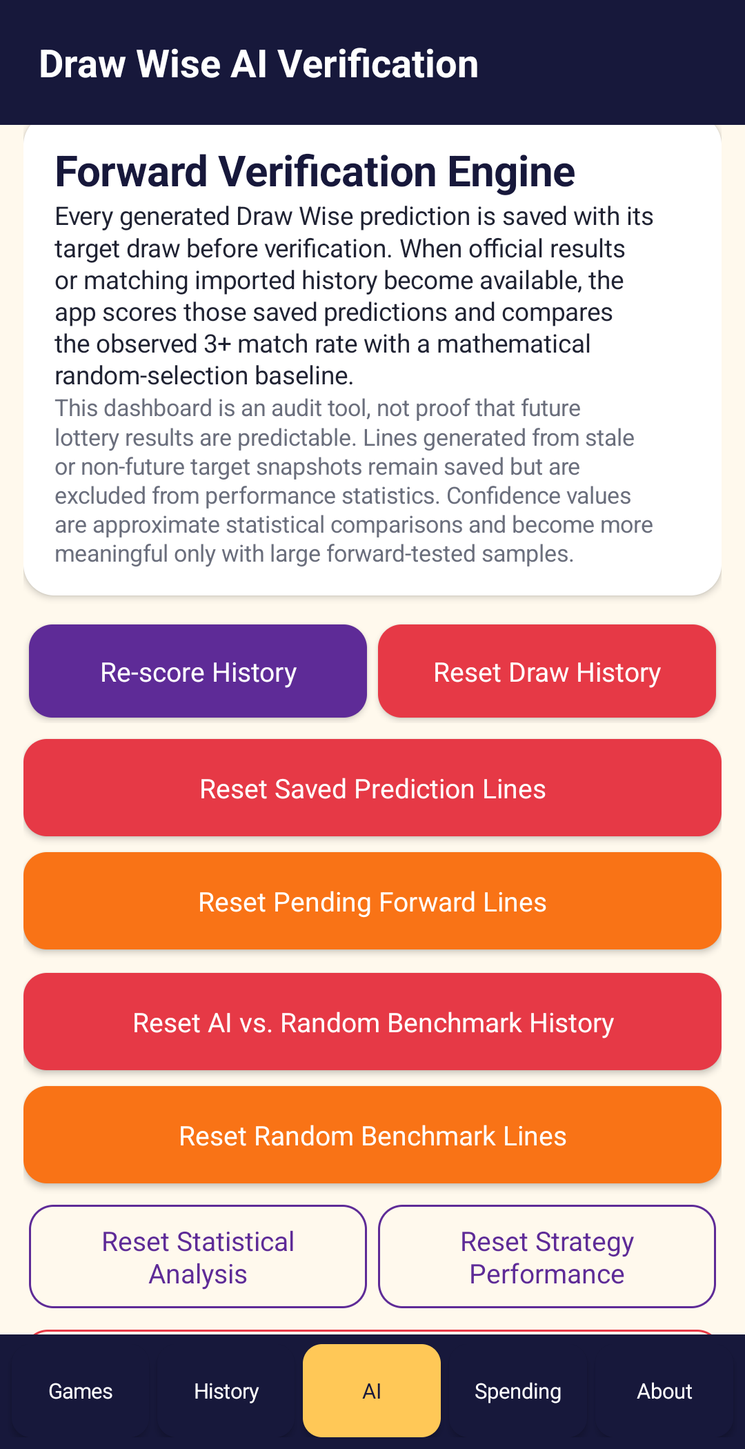 NEW!!! - AI vs Random Challenge Lotto Picker, Powerball, Mega Millions, (Android App), AI Lottery Number Generator & Statistical Analysis preview 6