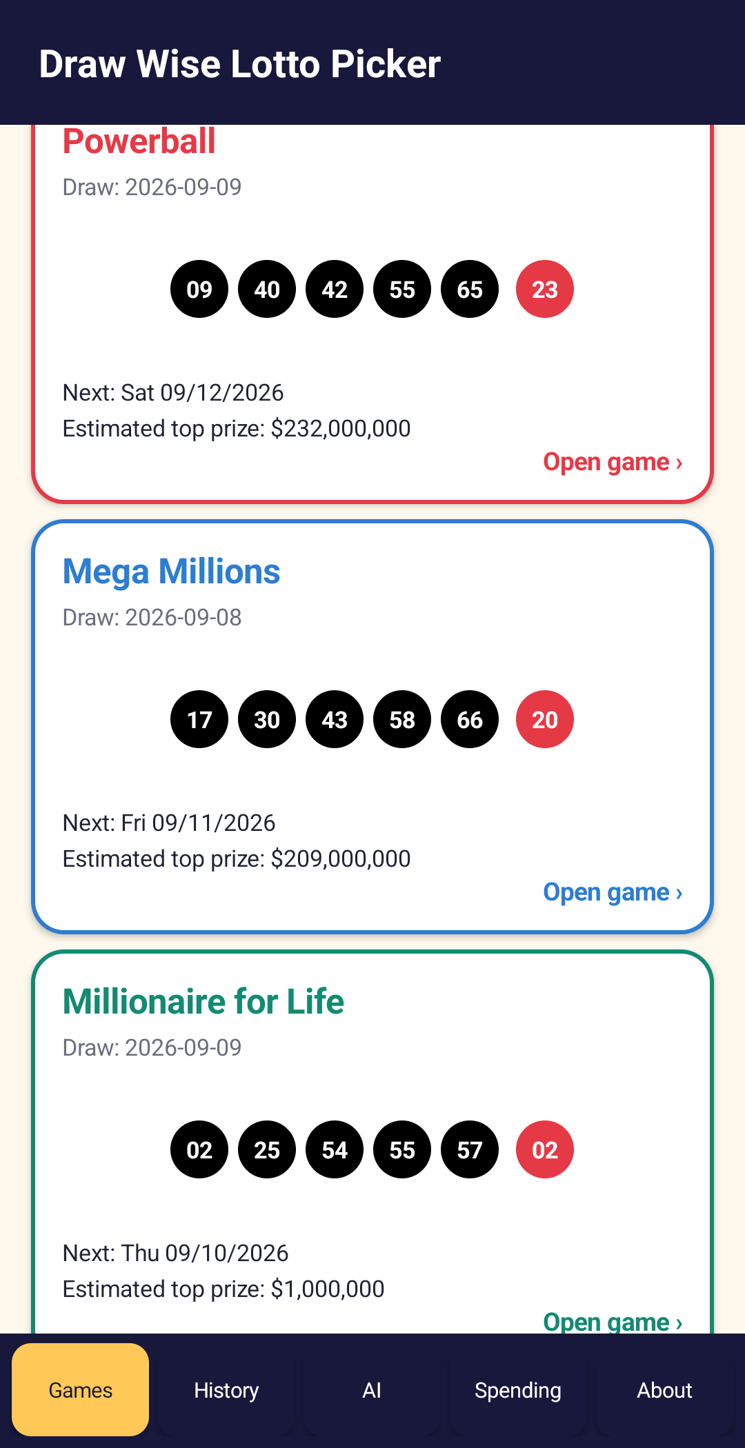 NEW!!! - AI vs Random Challenge Lotto Picker, Powerball, Mega Millions, (Android App), AI Lottery Number Generator & Statistical Analysis preview 3