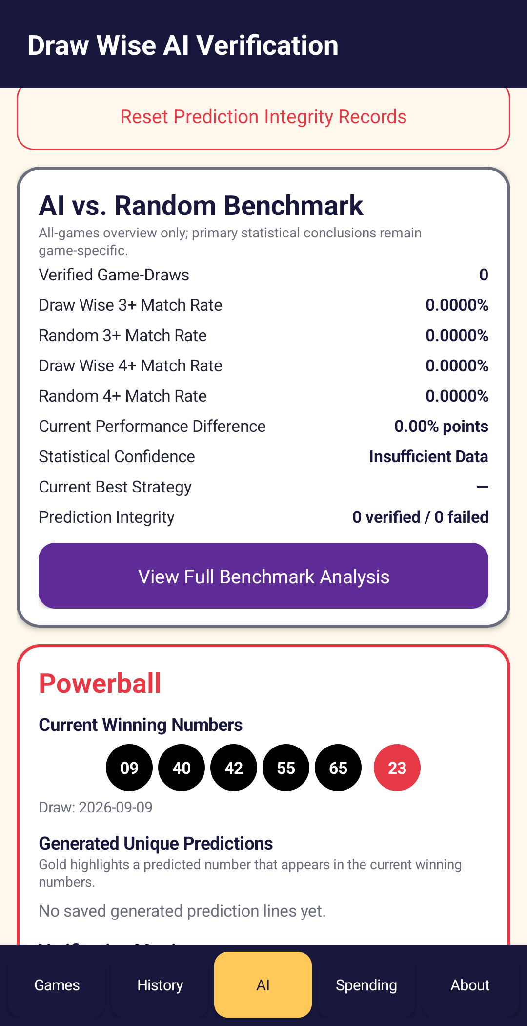 NEW!!! - AI vs Random Challenge Lotto Picker, Powerball, Mega Millions, (Android App), AI Lottery Number Generator & Statistical Analysis preview 7