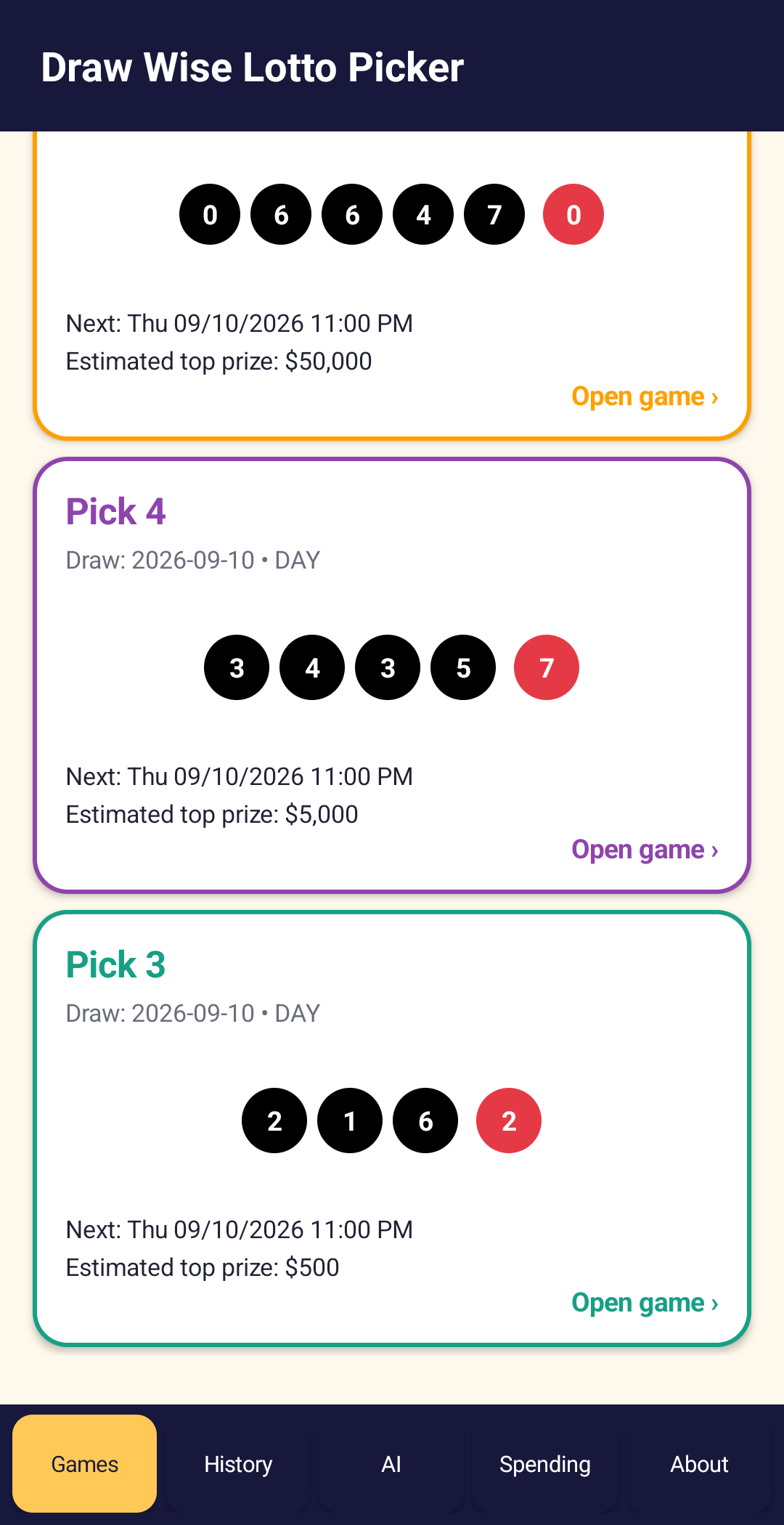 NEW!!! - AI vs Random Challenge Lotto Picker, Powerball, Mega Millions, (Android App), AI Lottery Number Generator & Statistical Analysis preview 5