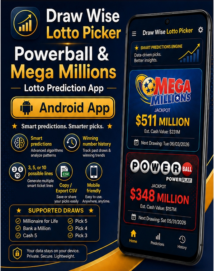 Lottery Number Analysis & Picker App – Draw Wise product image 1