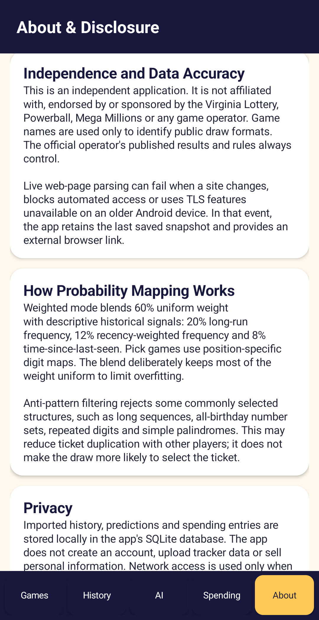 NEW!!! - AI vs Random Challenge Lotto Picker, Powerball, Mega Millions, (Android App), AI Lottery Number Generator & Statistical Analysis preview 11