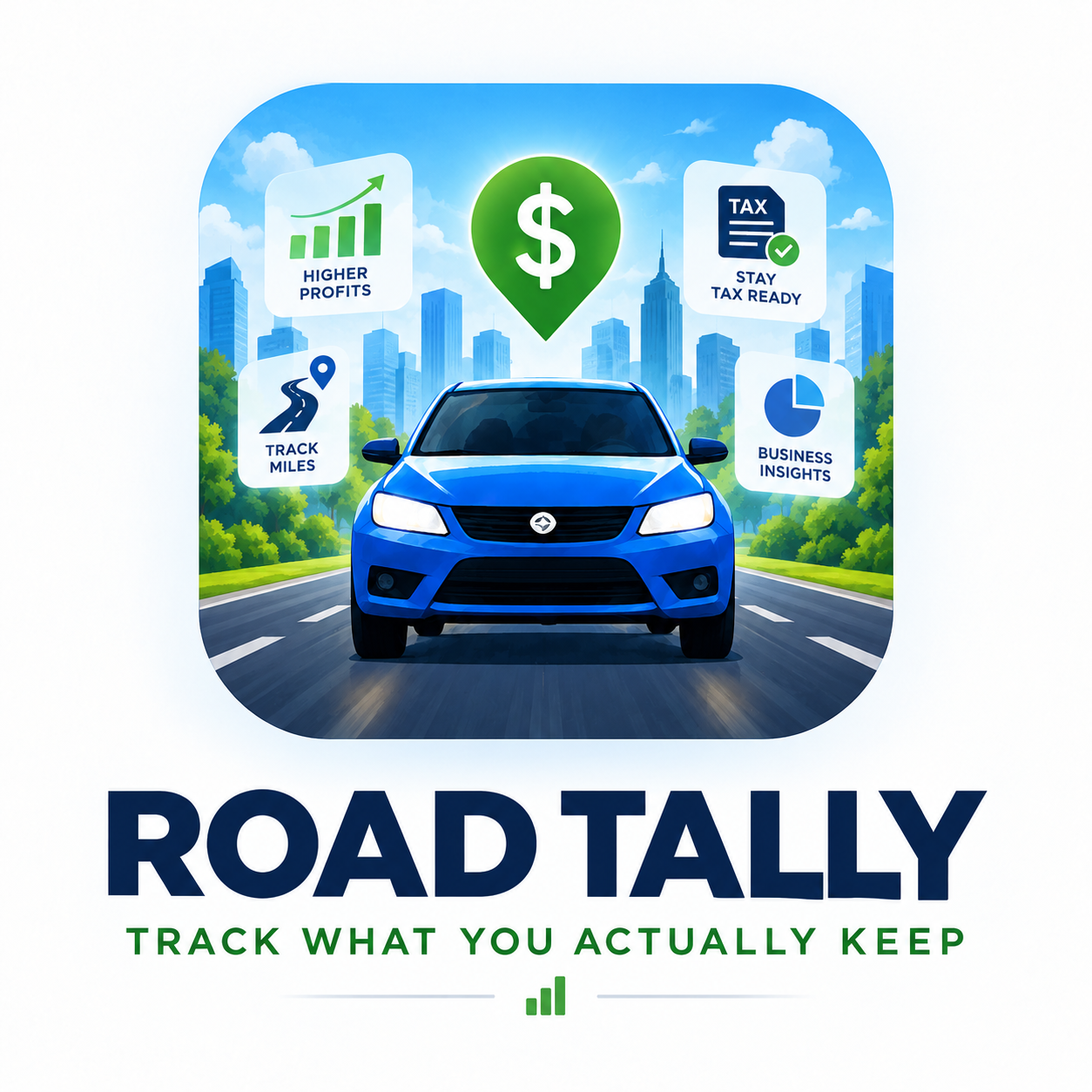 Road Tally 4.0 Android App | Mileage, Expense & Tax Tracker for Rideshare and Gig Drivers product image 1