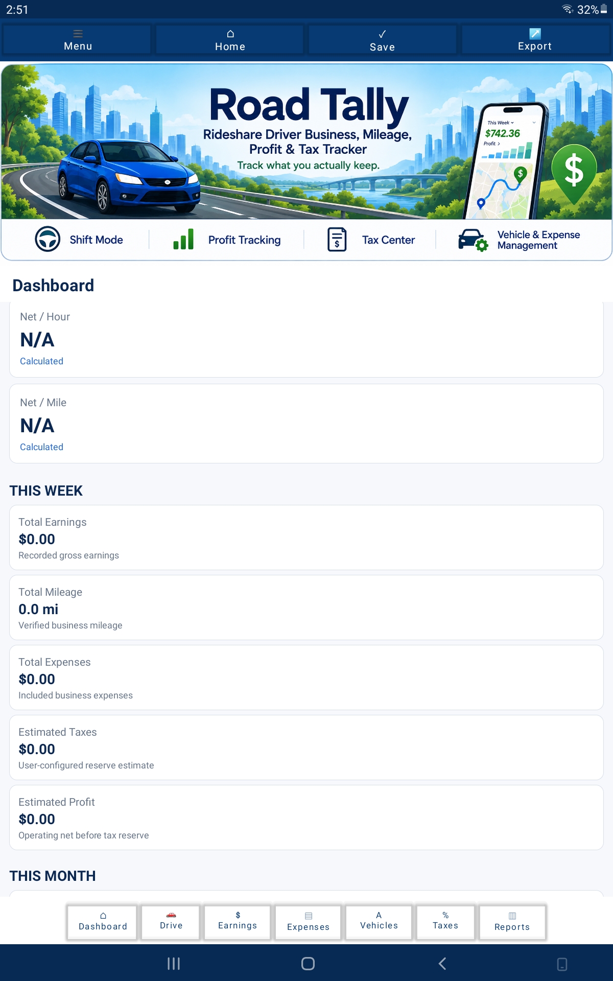 Road Tally 4.0 Android App | Mileage, Expense & Tax Tracker for Rideshare and Gig Drivers preview 4