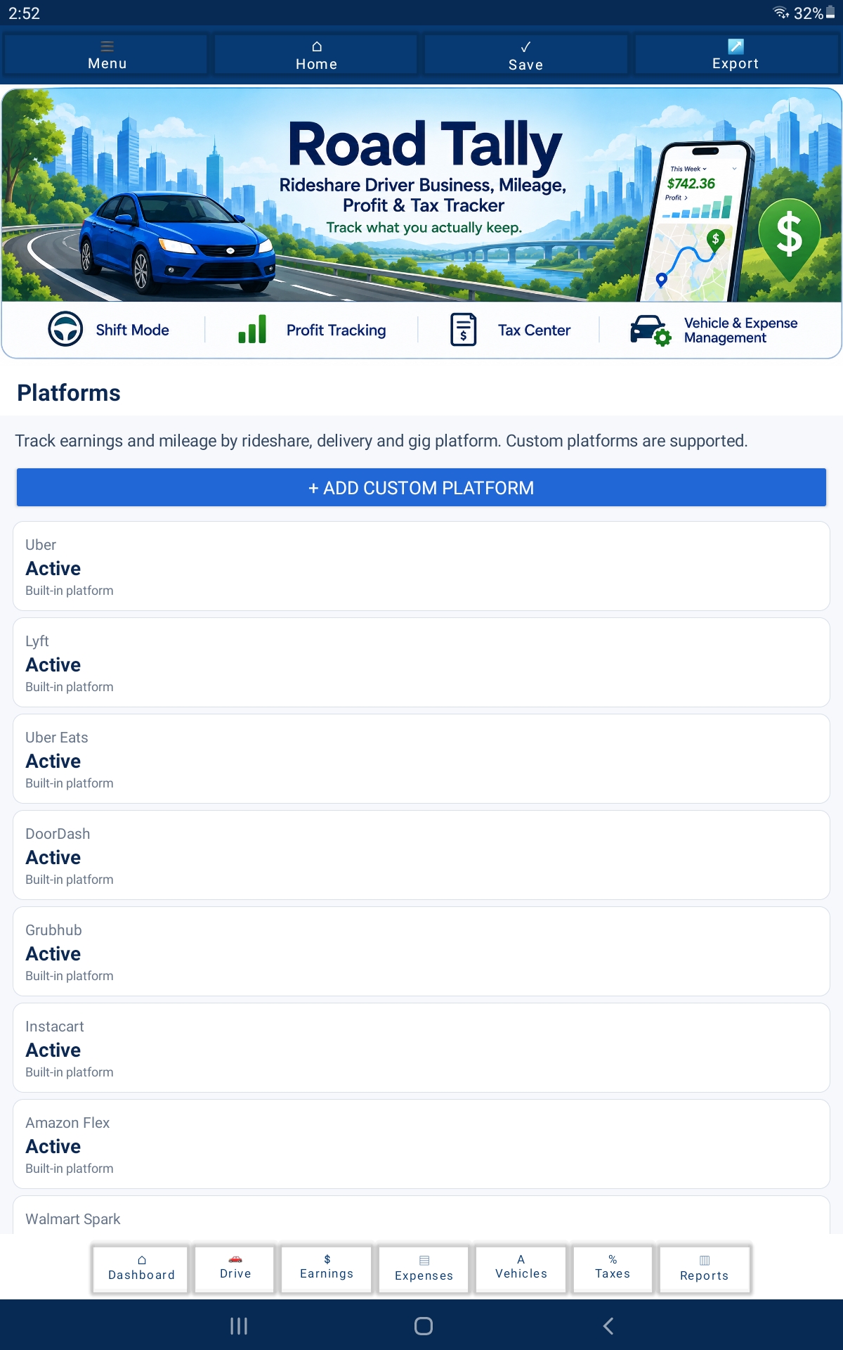 Road Tally 4.0 Android App | Mileage, Expense & Tax Tracker for Rideshare and Gig Drivers preview 8
