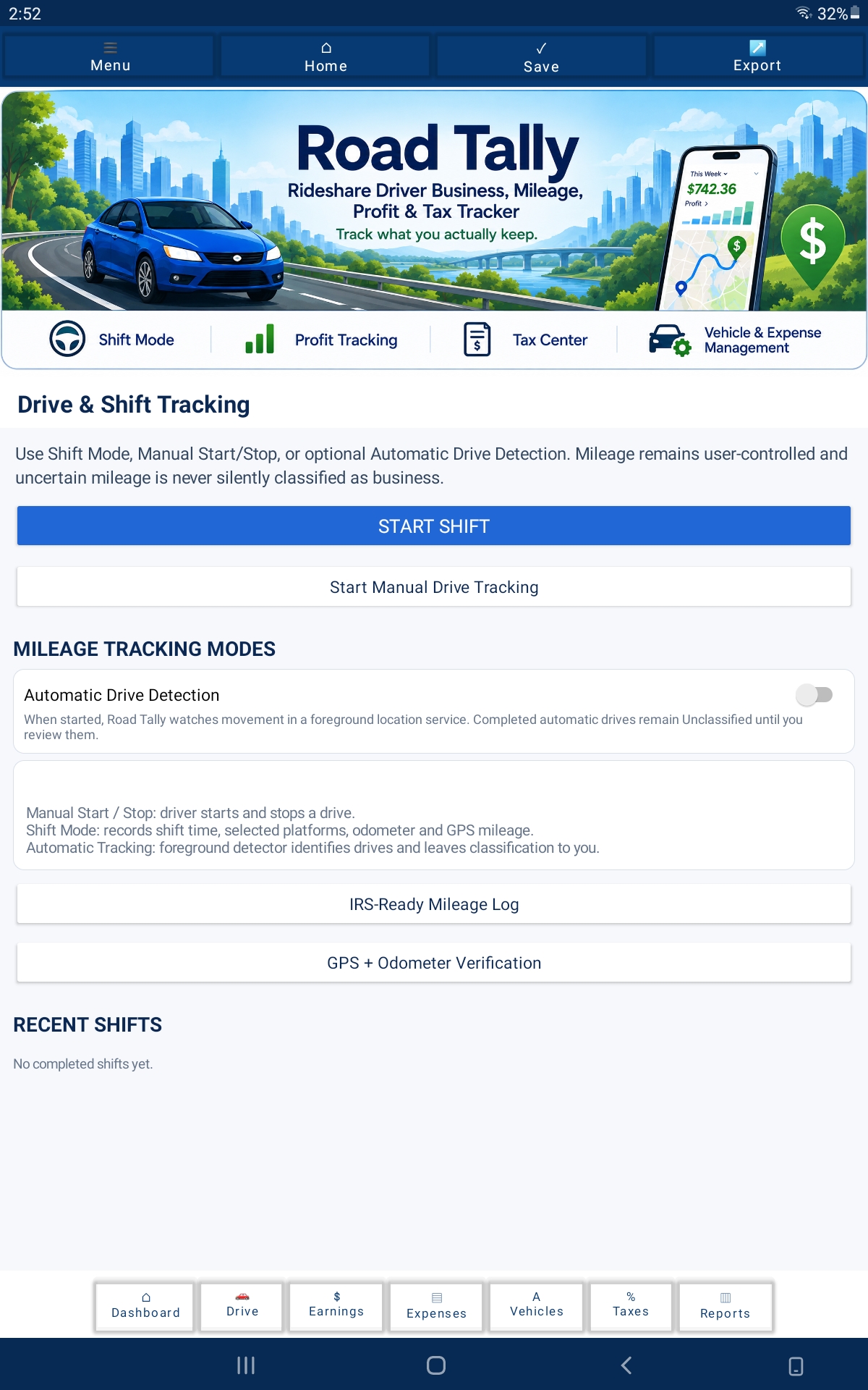Road Tally 4.0 Android App | Mileage, Expense & Tax Tracker for Rideshare and Gig Drivers preview 10