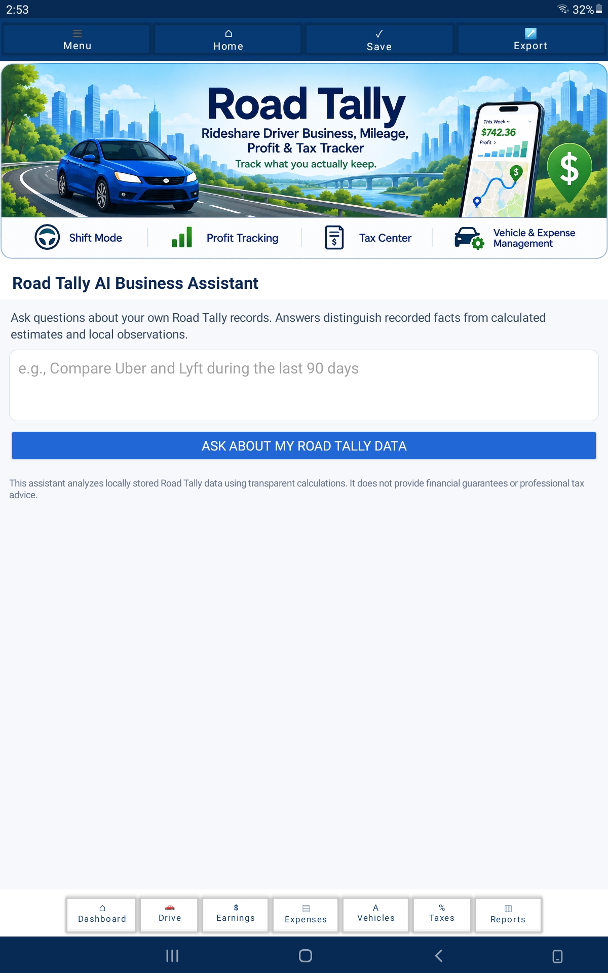 Road Tally 4.0 Android App | Mileage, Expense & Tax Tracker for Rideshare and Gig Drivers preview 11
